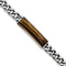 Men's Polished Stainless Steel 15mm Tigers Eye ID Bracelet, 8.25"