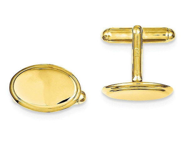 Sterling Silver and Vermeil Oval Cuff Links, 18X12MM