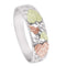 Diamond-Cut, Frosty Leaf Wedding Ring, Sterling Silver, 12k Green and Rose Gold Black Hills Gold Motif