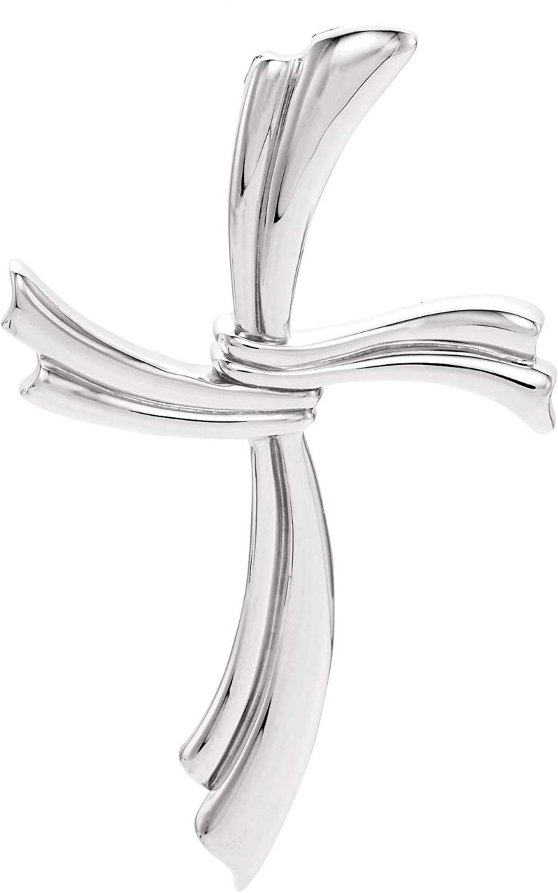 Modern Cross Sterling Silver Pendant (49.25X30.50 MM)