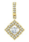 Diamond Halo-Style Clover Pendant, 14k Yellow Gold (0.375 Ctw, G-H Color,I1 Clarity)