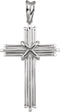 Rope Cross Rhodium-Plated 14k White Gold Pendant (36.75X24.5 MM)