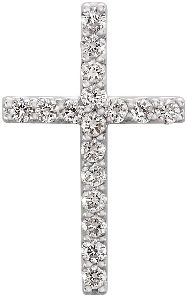 17-Stone Diamond Petite Cross Platinum Pendant (1/6 Ctw, GH Color, I1 Clarity)