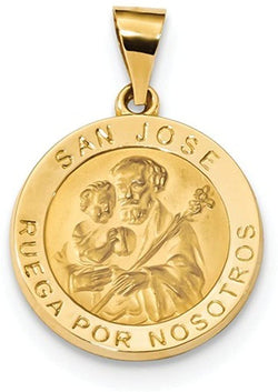 14k Yellow Gold Spanish St. Joseph Medal Pendant (21.3X18.7MM)