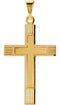 Inlay Protestant Cross 14k Yellow Gold Pendant (28X18MM)