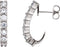 Platinum Diamond J-Hoop Earrings (2/3 Ctw, Color G-H, Clarity SI2-SI3)