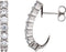 Diamond J-Hoop Earrings, Rhodium-Plated 14k White Gold (1 3/8 Ctw, Color G-H, Clarity I1)