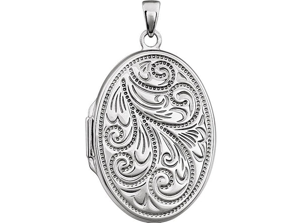 Sterling Silver Vintage Design Oval Locket