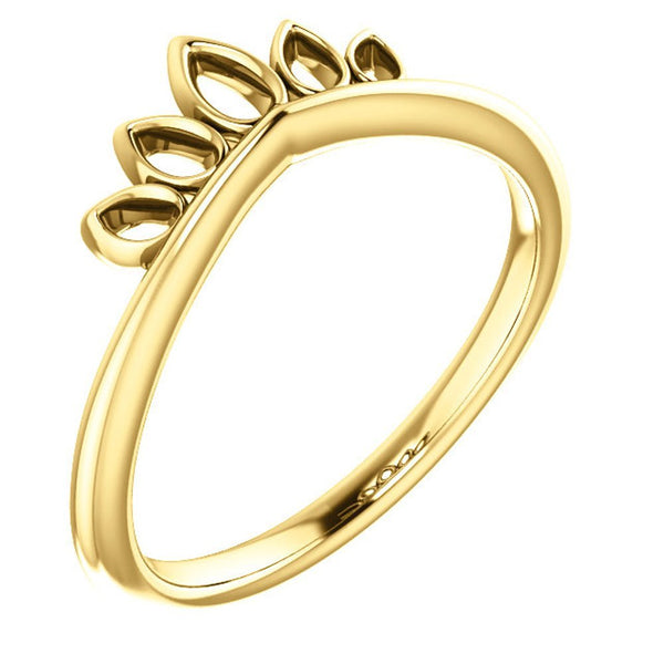 Petite Marquise-Shaped Crown Ring, 14k Yellow Gold, Size 5.5