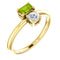 Peridot and Sapphire Two-Stone Ring, 14k Yellow Gold, Size 7