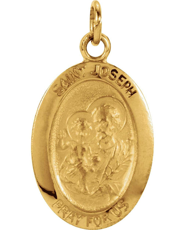 14k Yellow Gold St. Joseph Oval Medal (25x18 MM)