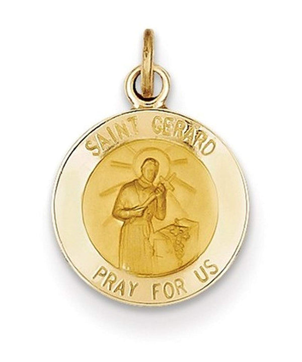 14k Yellow Gold Saint Gerard Medal Charm (19X12MM)