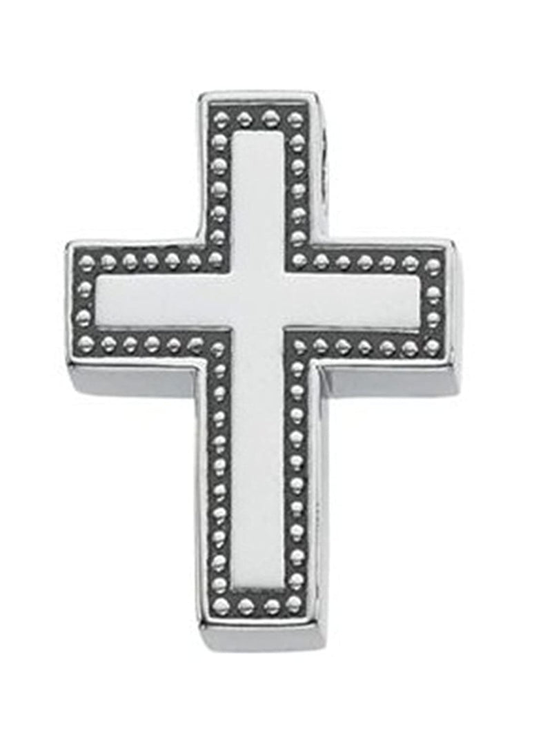 Coticed Cross Rhodium-Plated 14k White Gold Pendant (21X16.25MM)