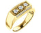 Men's 3 Stone Bright Set Diamond 14k Yellow Gold Band, Size 11 (.50 Cttw, GH Color, I1 Clarity)
