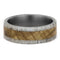 The Men's Jewelry Store (Unisex Jewelry) Black Ash Wood Burl, Deer Antler 8mm Comfort-Fit Matte Titanium Wedding Ring