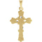 Two-Tone Floral Crucifix 14k Yellow and White Gold Pendant(35X24.5MM)