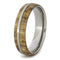 Black Ash Burl Wood with Titanium Pinstripe 6mm Comfort-Fit Titanium Wedding Band