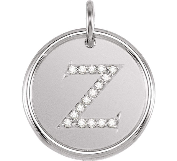 Diamond Initial "Z" Necklace, Sterling Silver 18" (.08 Ctw, Color GH, Clarity I1)