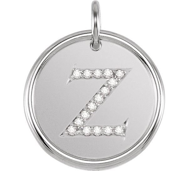 Diamond Initial "Z" Pendant, Sterling Silver (.08 Ctw, Color GH, Clarity I1)