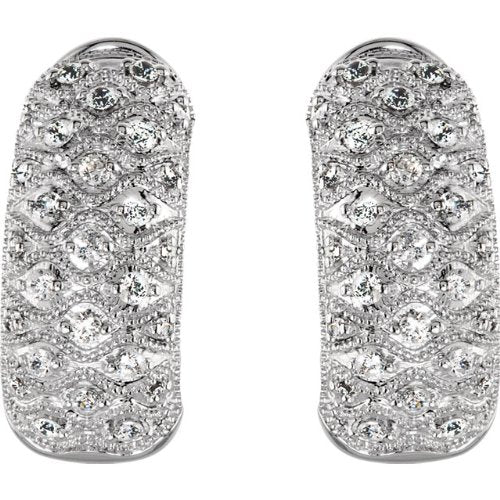 Cubic Zirconia Earrings, Sterling Silver