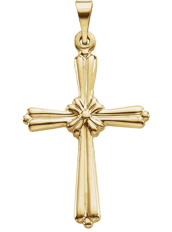 Rope Cross 14k Yellow Gold Pendant (35.00X25.50 MM)