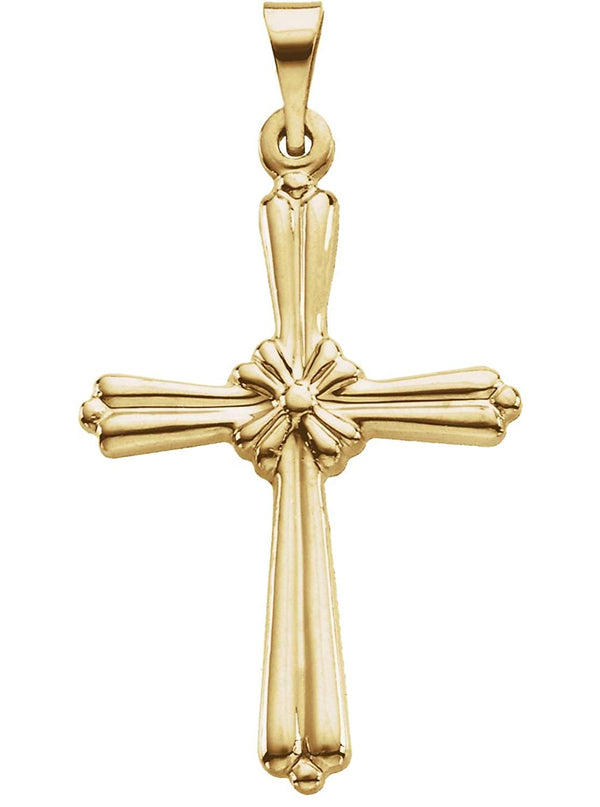 Rope Cross 14k Yellow Gold Pendant (14.00X10.50 MM)