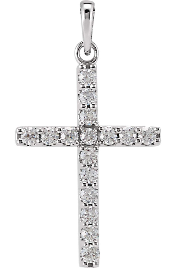 Platinum Diamond Cross Pendant (0.5 Ctw, Color GH, Clarity I1)