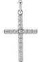 Diamond Cross Pendant, Rhodium-Plated 14k White Gold (0.5 Ctw, Color GH, Clarity I1)