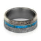 Turquoise, Deer Antler, Gibeon Meteorite 9.5mm Comfort-Fit Matte Titanium Band