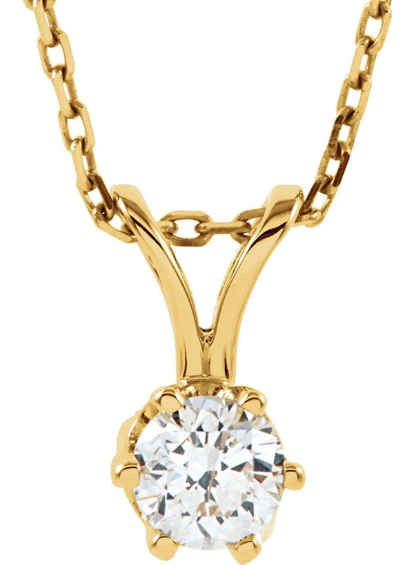 Diamond Pendant Necklace in 14k Yellow Gold, 18" (1/4 Cttw)