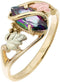 Ave 369 10k Yellow Gold, Marquise Mystic Fire Topaz Wrap Ring, 12k Rose and Green Gold Black Hills Gold