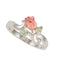 Ave 369 Petite Rose Bypass Ring, Sterling Silver, 12k Green and Rose Gold Black Hills Gold Motif