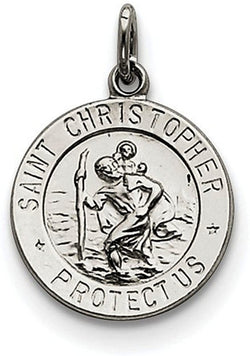 Sterling Silver Saint Christopher Medal Pendant (21X15 MM)