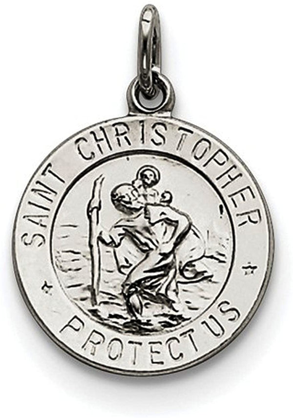 Sterling Silver Saint Christopher Medal Pendant (21X15 MM)