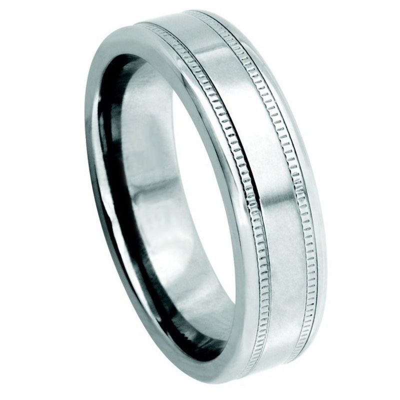 Men's Titanium 6mm Comfort-Fit Milgrain Band