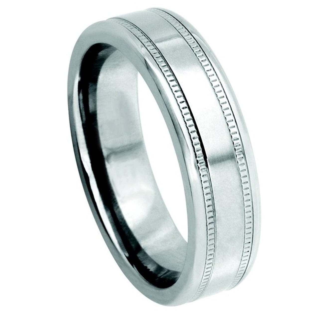 Men's Titanium 6mm Comfort-Fit Milgrain Band