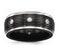 Edward Mirell Titanium and Black Titanium with White Sapphires Grooved 9mm Wedding Band