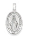 Rhodium-Plated14k White Gold Miraculous Medal Pendant (26X15MM)