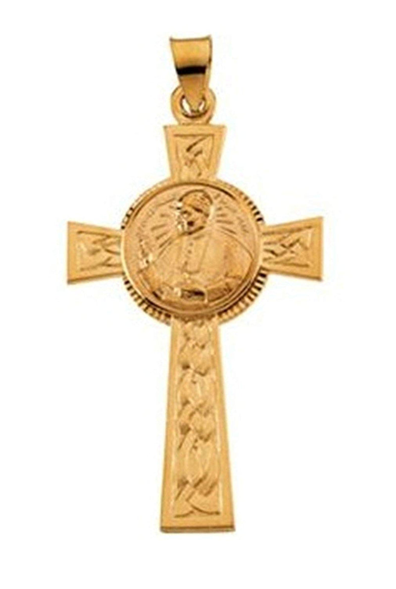 Pope John Paul II Cross 14k Yellow Gold Pendant (39.75X24.75 MM)