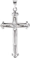 Apostles Engraved Cross 14k White Gold Pendant