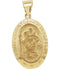 14k Yellow Gold Hollow Oval St. Christopher Medal (23.5x16 MM)