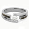 Tension-Set Diamond, Buckeye Burl 7.5mm Comfort-Fit Titanium Bypass Ring