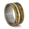 Buckeye Burl Wood, Bronze Pinstripe 10mm Comfort-Fit Matte Titanium Ring