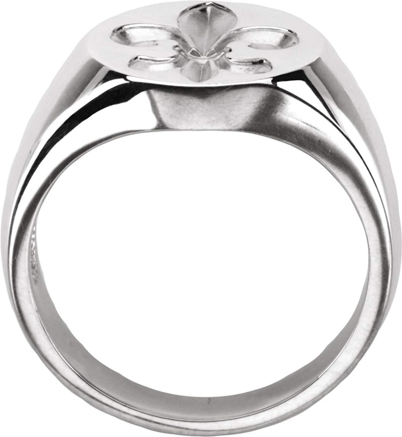 Sterling Silver Fleur de Lis Signet Ring, Size 11