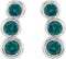 Chatham Created Alexandrite Three-Stone Ear Climbers, Rhodium-Plated 14k White Gold