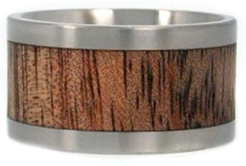 The Men's Jewelry Store (Unisex Jewelry) Koa Wood Inlay 12mm Comfort Fit Interchangeable Titanium Ring