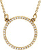 Petite Diamond Circle Pendant 14k Yellow Gold Necklace, 16" (1/6 Cttw)