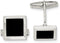 Sterling Silver Onyx Square Cuff Links