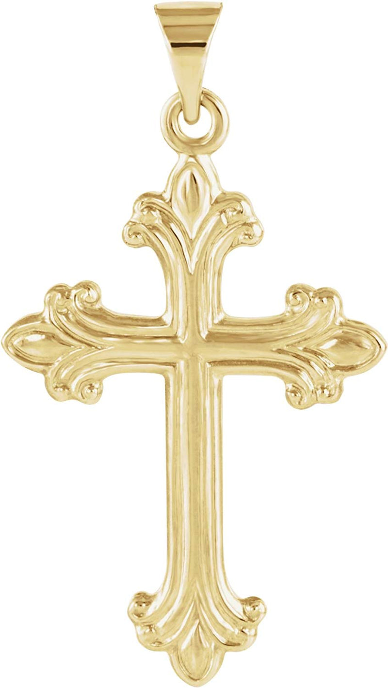 Fleury Cross 14k Yellow Gold Pendant (24X17.5MM)