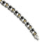 Men's Polished Stainless Steel 10mm Yellow IP-Plated And Black Rubber Bracelet, 8.75"